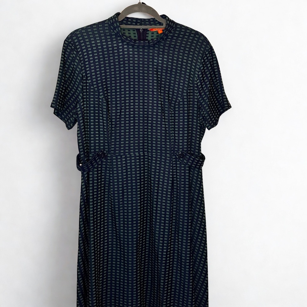Modcloth Green and Black Checkered Mini Dress